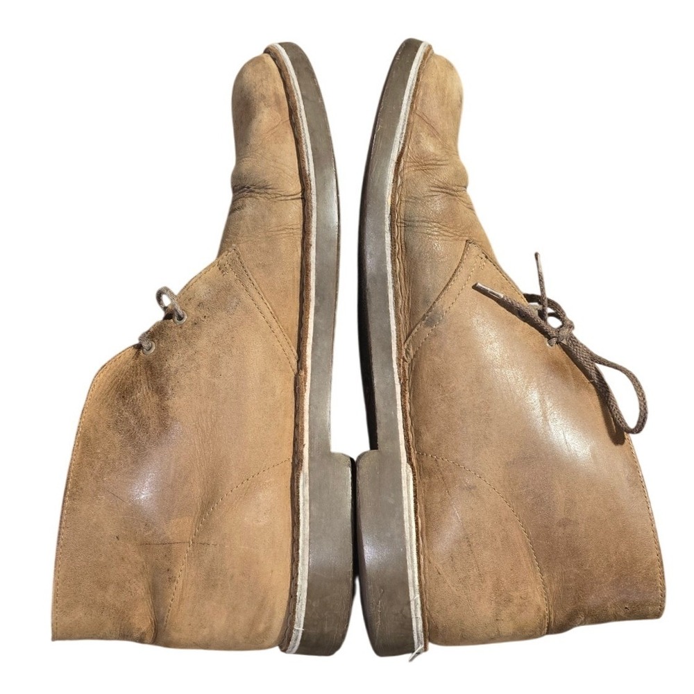 CLARKS MENS Bushacre‎ chukka boots brown leather good size 14 lots more wear!